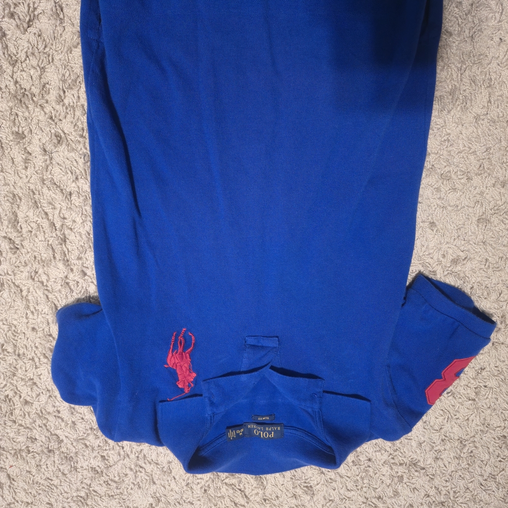 Polo Ralph Lauren Blue Polo Shirt with Red Logo